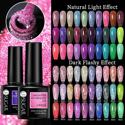 UR SUGAR 34 Colors Reflective Glitter Gel Polish Sparkling Nail Gel Varnish DIY • $2.29