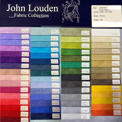 100% Cotton Fabric John Louden Linen Look Texture Blender Patchwork • £4