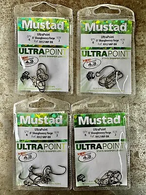 Mustad UltraPoint O’Shaughnessy Size 2 Ringed Hooks - Lot Of 4 Packs • $12.99