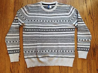 $28 • Buy H&M Divided Gray Black Knit Long Sleeve Crewneck Pullover Sweater XL