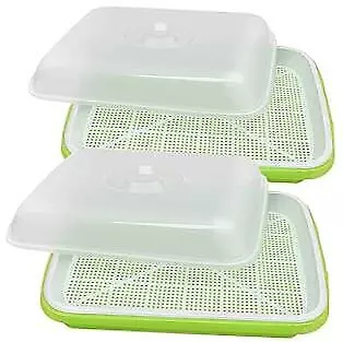  Seed Sprouter Trays Microgreens Growing Trays Nursery Tray Seed 4 Sets Pack • $26.92