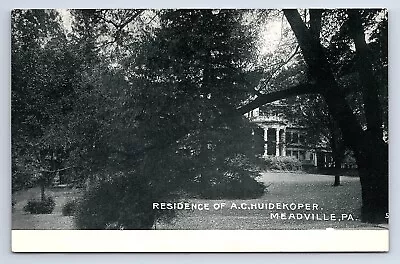 Postcard Meadville PA Residence Of AC Huidekoper Pennsylvania • $10.84