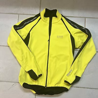 Gore Bike Wear Cycling Jacket Mens Medium Yellow Windstopper Full Zip • $28