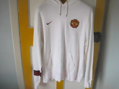 Rare - Manchester United Nike White Hoodie With Large Pocket Size Xl -vintage • £22.49