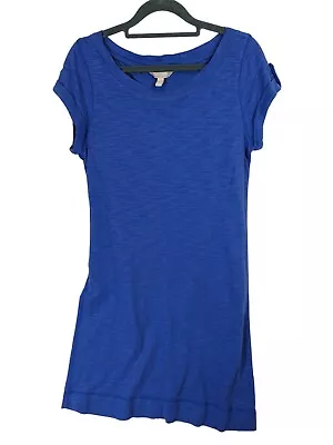 J Crew Women Size M Blue Short Sleeve Nautical Pullover Cotton T-Shirt Dress • $14.97