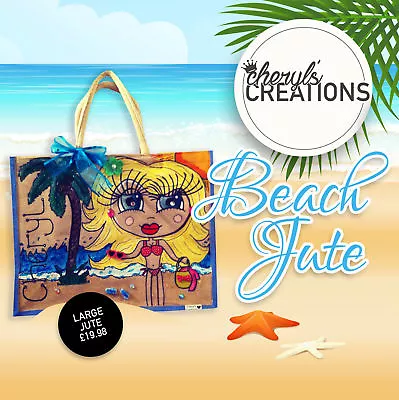 PERSONALISED JUTE BAGS |  Beach Jute Bag | Medium Or Large | Summer Shopping Bag • £19.98