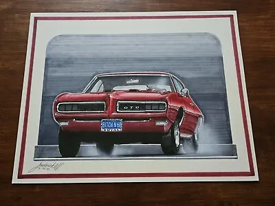1968 Pontiac GTO Muscle Car Original Art Drawing Artwork Hot Rod Frederick • $74.99
