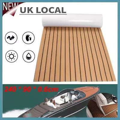 EVA Faux Foam Teak Marine Boat Decking Sheet Flooring Mat Yacht Carpet 240x90cm • £40.89