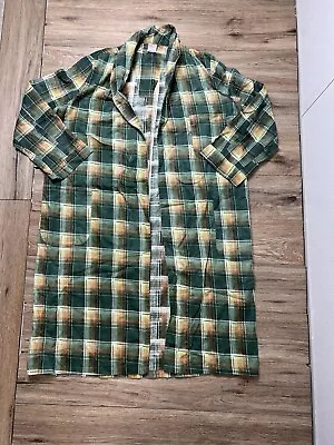 Vintage Sears Perma Preset Robe Large 42-44 Green Mens Plaid Pocket No Belt Used • $26.99