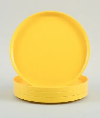 Massimo Vignelli For Heller Italy. A Set Of 4 Plates In Yellow Melamine. • $170