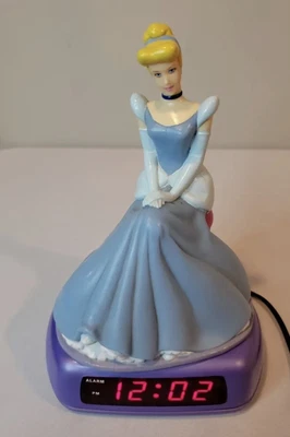 $21.99 • Buy Vintage Disney Princess Cinderella Flowers Musical Alarm Clock Figure 8”-works