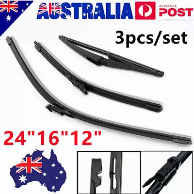 3pcs Front Rear Windscreen Wiper Blades For Nissan Dualis +2 J10 JJ10 2006-2013 • $15.99