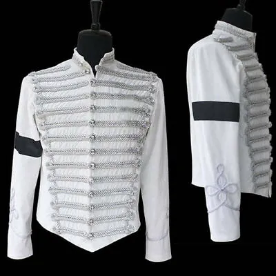 CosplayDiy Unisex Michael Jackson White Jacket Coat Costume Cosplay MJ Hallowee/ • $40