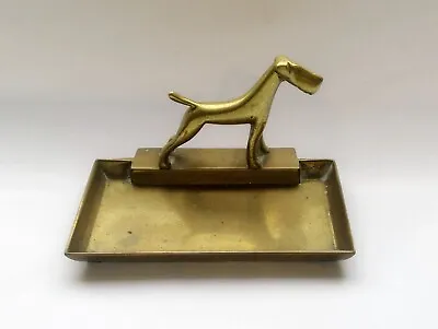 Original 1920s Art Deco Hagenauer Vienna Brass Airedale Fox Terrier Figure Dish • £149.99