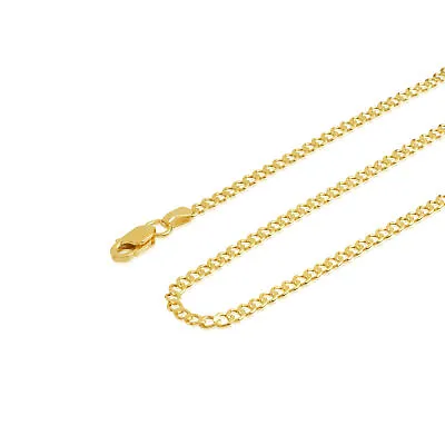 14K Gold 2MM 2.5MM 3.1MM 3.80MM 4.60MM Cuban Curb Chain Necklace And Bracelet Fo • $205.97