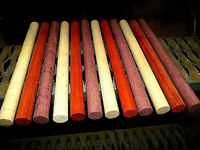 Multipak (9) Colorful Round Dowel Rod Maple Purpleheart Padauk 12  X 15/16  • $34.95