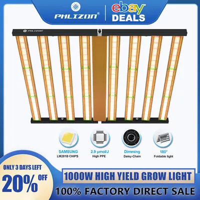 1000W LED Plant Grow Light Bar Full Spectrum Hydroponics For Indoor Plants 6x6ft • $459.20