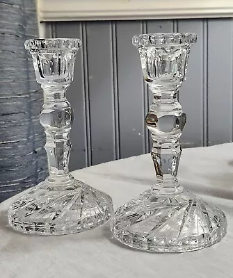 Vintage Crystal Taper Candle Holders • $3