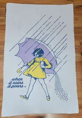 Vintage Morton Salt Girl Umbrella Beach Towel When It Rains It Pours 53  Cotton • $24.99