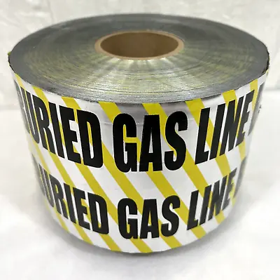 Presco Detectable Underground Tape CAUTION BURIED GAS LINE BELOW 6 X1000' YELLOW • $48.99