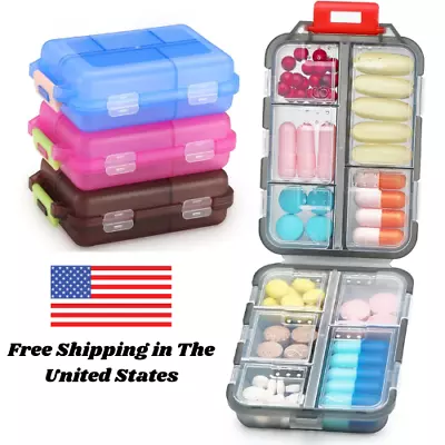 4 Pack Travel Pill Case Weekly Travel Pill Organizer Portable Pill Container • $7.95