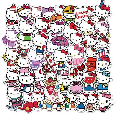100pcs Hello Kitty Sanrio Cute Cartoon Bulk Skateboard Stickers Kids Waterproof • $8.99