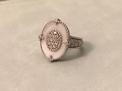 Judith Ripka Sterling Pink Diamonique & MOP Ring-Sz 6 • $39.99