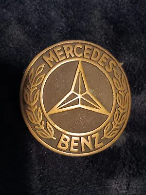 *NOS* VINTAGE 1970s UB ***MERCEDES BENZ*** LOGO SOLID BRONZE BUCKLE • $65