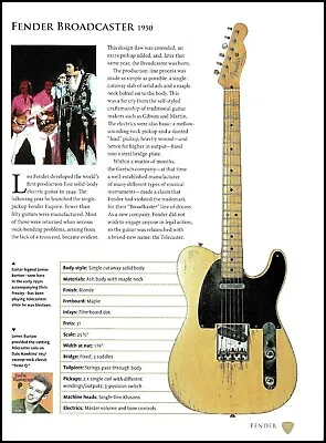 James Burton Fender Broadcaster Wilko Johnson Telecaster Guitar History Article • $4