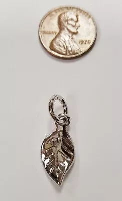 Vintage Wavy Leaf Silver Plated Steel Charm Pendant - DIY Jewelry Making E239 • $2.99