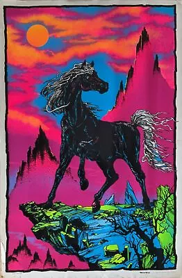 Black Stallion Rare Original Vintage 1975 Black Light Poster 23 X 35 • $349.95