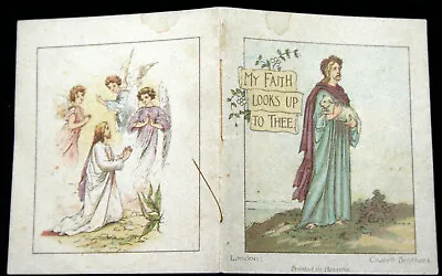 Antique Castell Brothers MY FAITH LOOKS UP TO THEE Bavaria Palmer 1830 Handcolor • $18.50