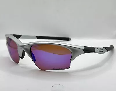 Oakley Half Jacket 1.0 Matte Silver Blue Polarized Vintage Sunglasses • $89.99