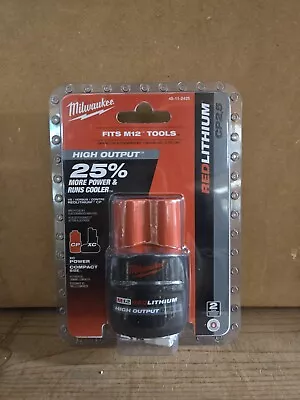 Milwaukee 48-11-2425 M12 12 Volt Red Lithium High Output CP2.5 • $31.99