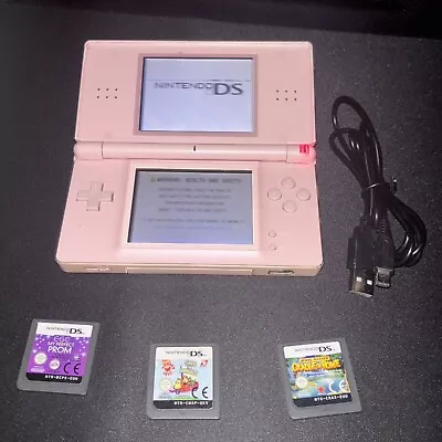 Nintendo DS Lite Pink - W/ 3 Game - Good Condition - Tested Working ⭐️ • $80.10