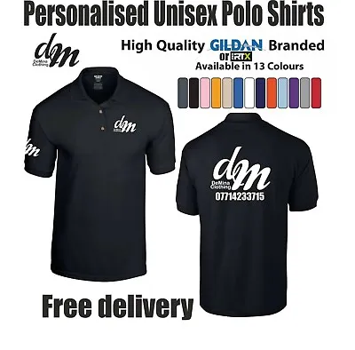 Custom Printed Polo Shirt Unisex Personalised Club Workwear Event Stag  • £10