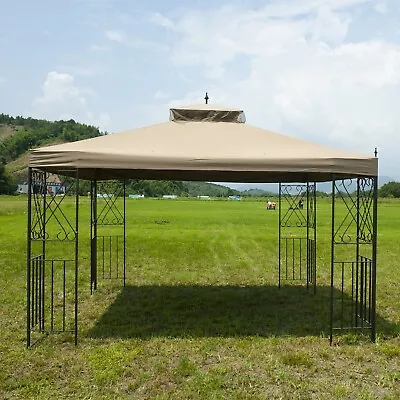 12X10FT Patio Gazebo Double Roof Canopy Sunshelter Steel Heavy-duty Outdoor • $274.99