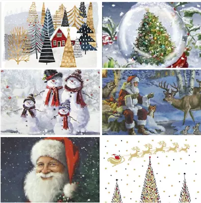 £2.69 • Buy Decoupage Christmas Napkins X 4 Snowman Santa Winter Forest Mix Packs Available