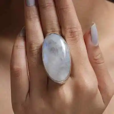 Large Moonstone Ring 925 Sterling Silver Rings Statement Women Ring All Size KS3 • $15.38