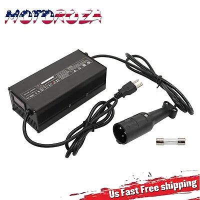 For Club Car Golf Cart Battery Charger Round 3Pin Plug Supercharger 48 Volt 5Amp • $79.59