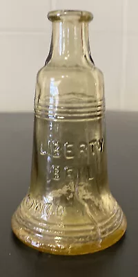 Darling Wheaton NJ Amber Gold Miniature Liberty Bell Bottle • $3.99