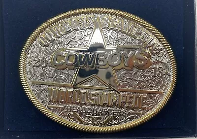 Calgary Cowboys World Stampede Headquarters Silver & Gold Belt Buckle • $44.95