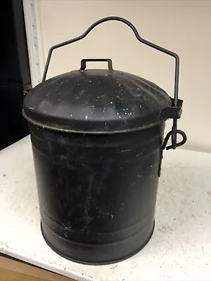 Old Black Metal  Coal Bucket / Scuttle/ Fireside Fireplace Home Decor • £24.99