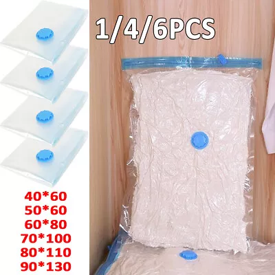 6 X STRONG VACUUM STORAGE SPACE SAVING BAGS VAC BAG SPACE SAVER VACCUM VACUM BAG • £4.59