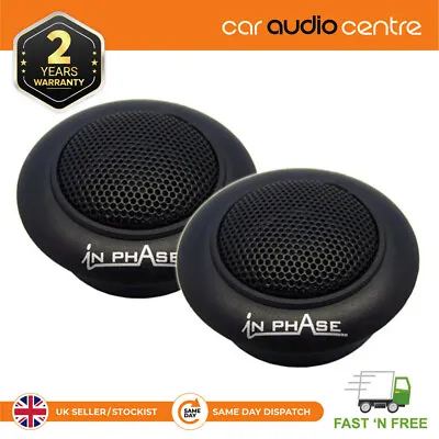 In Phase SXT1 1/2  Neodymium Dome Tweeter 200 Watts Peak Car Tweeter Flush Mount • £27.48