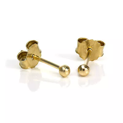 Tiny 9ct Yellow Gold 2mm Ball Stud Earrings Studs Adults & Kids Children Childs • £36