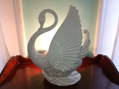 Vintage Maddux Of California Ceramic White Swan TV Lamp Planter #828 Working • $22