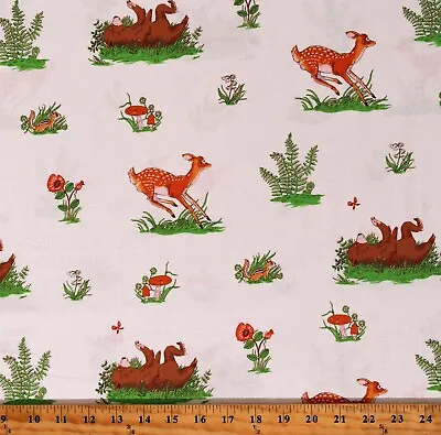 Cotton Woodland Animals Forestburgh Heather Ross Fabric Print By Yard D659.56 • $14.95
