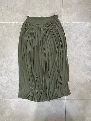 Country Road Pleated Skirt Size 12 Olive MIDI Pockets • $32