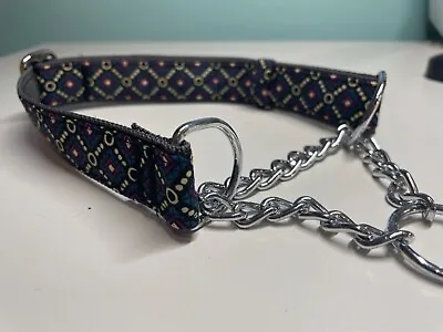 Martingale Half Check Choke Chain Adjustable Dog Collar In Mosaic Tiles Design  • £7.15